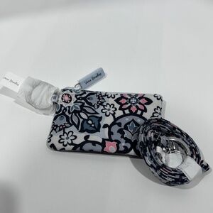 NEW -Vera Bradley Grey "Lisbon Medallion" Zip ID & Lanyard set *Retired Pattern*